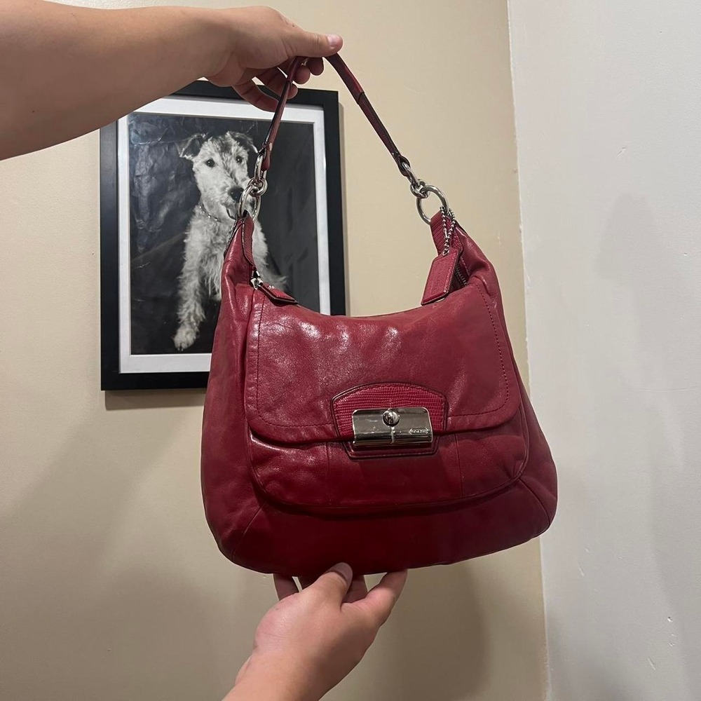 Y2K 2000s barbie hot pink leather coach kristin shoulder bag / handbag ౨ৎ ⊹ ‧₊˚